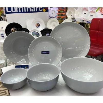 Bộ bát đĩa (tô, chén, dĩa) thủy tinh Luminarc Diwali Granit 12CT DW 12C, dùng lò vi sóng, máy rửa bát | Hàng chính hãng