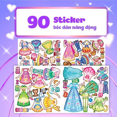 Sách - Thời Trang Công Chúa Mia - Bóc Dán Hơn 90+ Stickers Váy, Phụ Kiện Xinh Đẹp Cho Bé Gái - Megabook