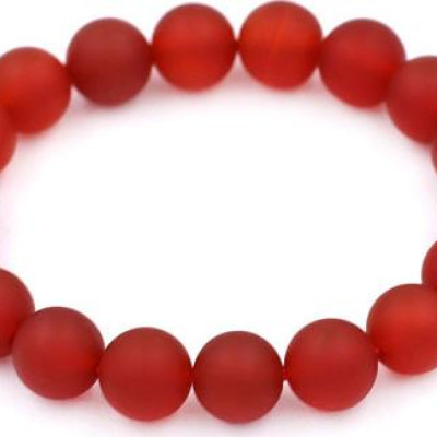 Vòng đeo tay Thạch Anh Đỏ Mờ 10 ly - hợp mệnh Hỏa, mệnh Thổ - Size vừa