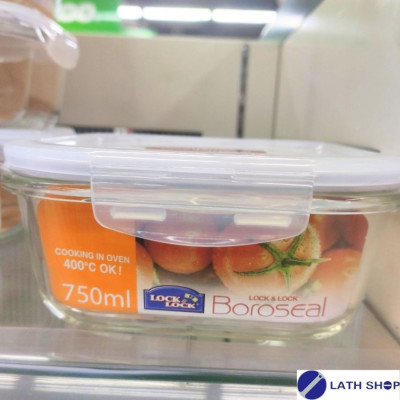 Bộ 3 hộp bảo quản thủy tinh hình vuông Lock&Lock LLG224S3 750ml (Trong suốt)