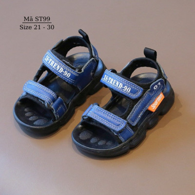 Dép sandal bé trai 1 - 5 tuổi quai hậu quai ngang kiểu dán nhẹ êm da mềm cao cấp đi học đi biển ST99 NHÍM SHOP