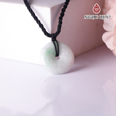 Mặt dây chuyền đồng điếu đá cẩm thạch phỉ thúy 22mm mệnh hỏa , mộc - Ngọc Quý Gemstones