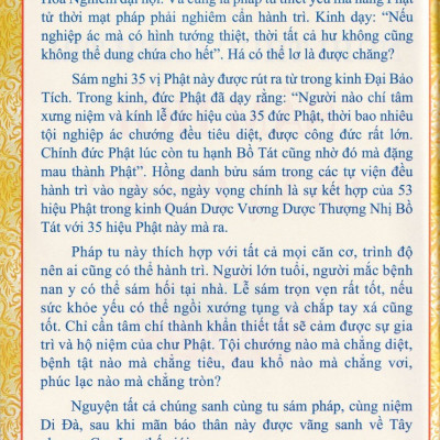 NGHI THƯC HÀNH TRÌ SÁM HỐI 35 VỊ PHẬT