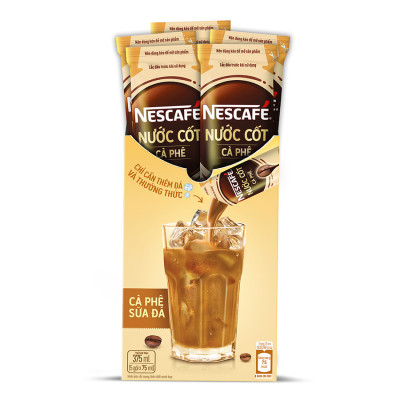 [TẶNG Khay đá Inochi màu ngẫu nhiên] Combo 2 hộp nước cốt cà phê NESCAFÉ - CÀ PHÊ SỮA ĐÁ (2 hộp x 5 gói x 75ml )
