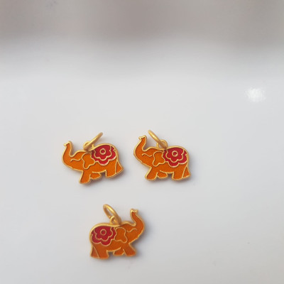 Phụ Kiện Charm Vòng Tay Nữ đẹp  Hình Voi màu vàng  Các chị phối với vòng đeo tay của mình xinh xinh ạ