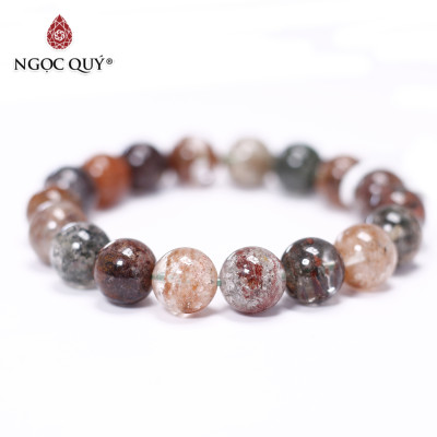 Vòng tay trơn đá thạch anh ưu linh đa sắc size hạt 11mm - Ngọc Quý Gemstones