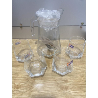 Bộ bình 1,3L tặng kèm 6 cốc, ly thuỷ tinh 340ml cao cấp