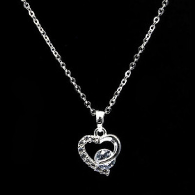 Dây Chuyền Nữ Bạc Hiểu Minh DMD427 Trái Tim Đá Trắng
