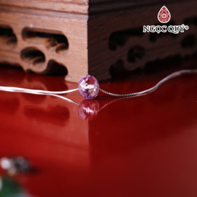 Dây chuyền bạc Fluorite facet 8x6mm - Ngọc Quý Gemstones