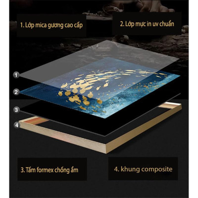 Bộ 3 tranh mica cao cấp Hươu nghệ thuật - MK105