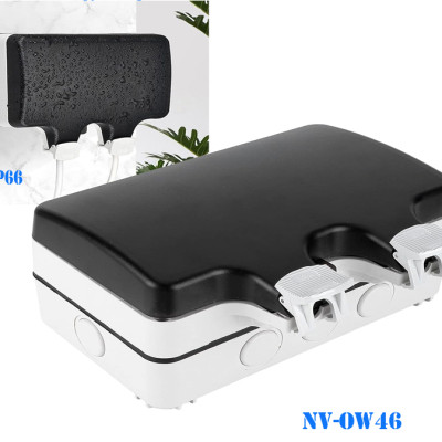 Hộp điện ngoài trời chống nước IP66 Novalink NV-OW46 - 2 ổ cắm đa năng, có công tắc riêng. Hàng nhập khẩu chính hãng