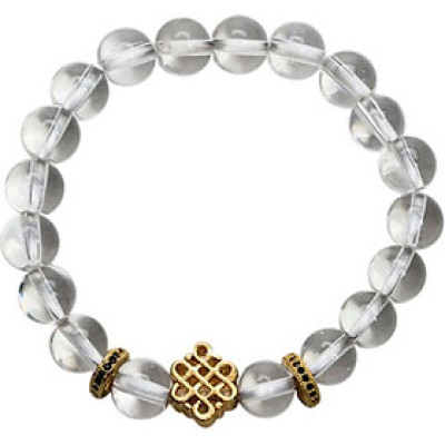 Vòng Đá Thạch Anh Trắng Phối Charm Bạc 925 8mm Ngọc Quý Gemstones VT163