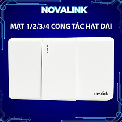 Mặt công tắc đèn 1 chiều kèm ổ điện 3 chấu cắm đa năng âm tường A6-16 Novalink chính hãng