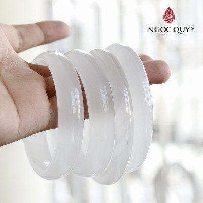 Vòng tay đá canxit nhám mệnh thổ, kim - Ngọc Qúy Gemstones