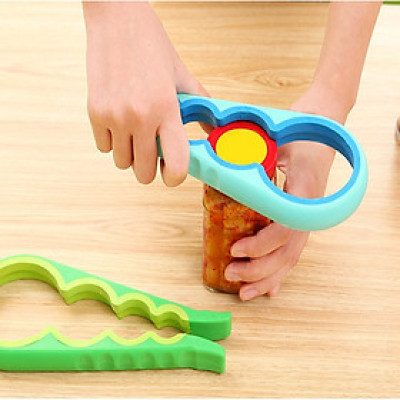 Dụng Cụ Mở Nắp Chai Lọ, Đồ Hộp Siêu Nhanh Đa Năng 4 Trong 1 Chống Trơn Trượt Không Tốn Sức