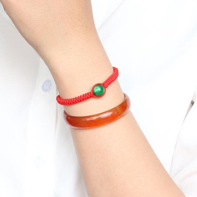 Vòng Tay Kết Dây Hạt Cẩm Thạch Sơn Thuỷ Ngọc Quý Gemstones GA11