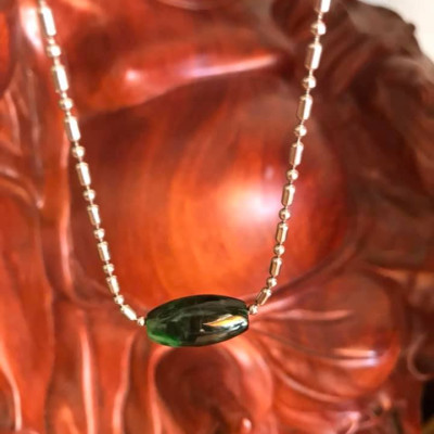 DÂY CHUYỀN LU THỐNG DÀI ĐẸP SIZE HẠT 19MM X 14MM MÀU XANH ĐẬM NHẠT BÓNG ĐẸP 100% ĐÁ CẨM THẠCH TỰ NHIÊN NỮ ĐEO XINH ĐẸP Ạ