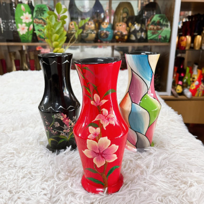 Bình hoa sơn mài - BÌnh trụ  thích hợp để cắm hoa , trang trí, làm quà tặng,...size 20x8 cm