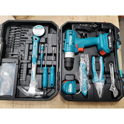 MÁY KHOAN VẶN VÍT DÙNG PIN 12V VÀ BỘ ĐỒ NGHỀ 117 CHI TIẾT (1 PIN VÀ 1 SẠC 2H) TOTAL THKTHP11272 - HÀNG CHÍNH HÃNG