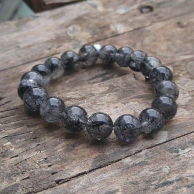 Vòng Tay Thạch Anh Tóc Đen Thiên Nhiên - 8 ~ 14 Ly