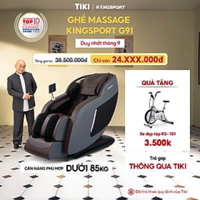 Ghế massage KINGSPORT G91 cao cấp con lăn 3D với 15 bài tập, chế độ quét cơ thể thông minh, túi khí massage chân cao