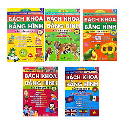 Combo Bách Khoa Bằng Hình Đầu Tiên Cho Bé Theo Chủ Đề - Song ngữ Anh Việt - Quét mã QR nghe đọc