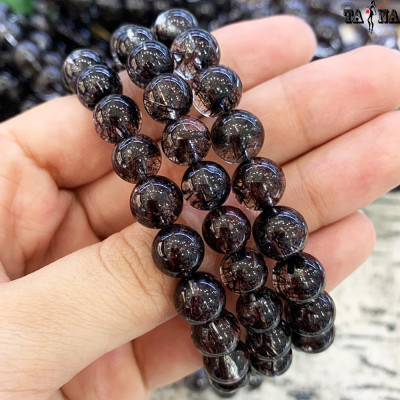 Vòng tay đá thạch anh tóc đen 7A VIP hợp mệnh Thủy, Mộc