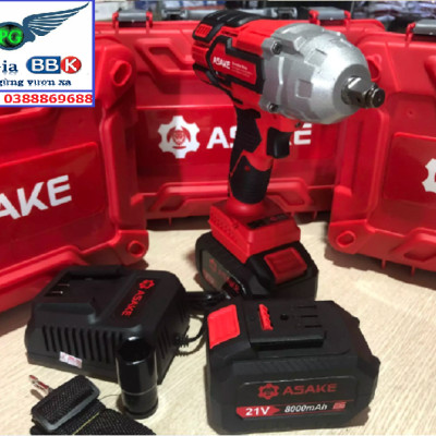 MÁY SIẾT BULONG CAO CẤP ASAKE MỞ ỐC 38mm  PIN 15 CELL 8.0 AH