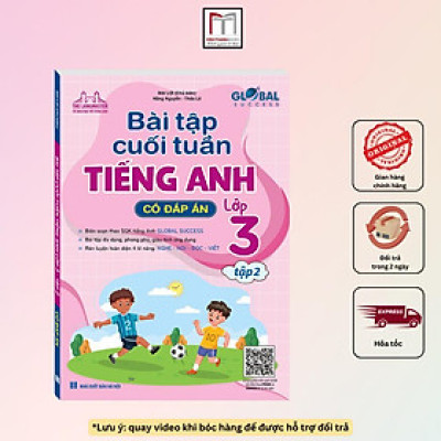 Sách - Global Success - Bài Tập Cuối Tuần Tiếng Anh Lớp 3 - Có Đáp Án - Tập 2 - Minh Thắng