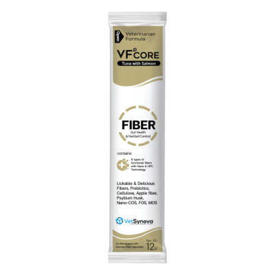 Súp thưởng chức năng VF Core FIBER tiêu búi lông, hỗ trợ tiêu hóa cho mèo gói 12g