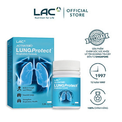 VIÊN UỐNG BẢO VỆ PHỔI VÀ TĂNG CƯỜNG HÔ HẤP LAC ACTIVATED LUNG PROTECT (120 VIÊN)