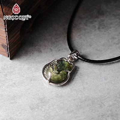 Mặt dây chuyền hồ ly sapphire bọc bạc mệnh thủy, mộc - Ngọc Quý Gemstones