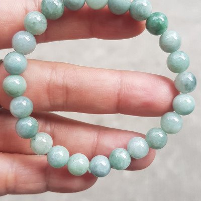 Vòng chuỗi đá cẩm thạch tự nhiên xanh ngọc nhẹ nhàng đẹp sang may mắn Size vòng hạt 8mm Hợp nữ mệnh Thủy Mộc hỏa rẻ đẹp