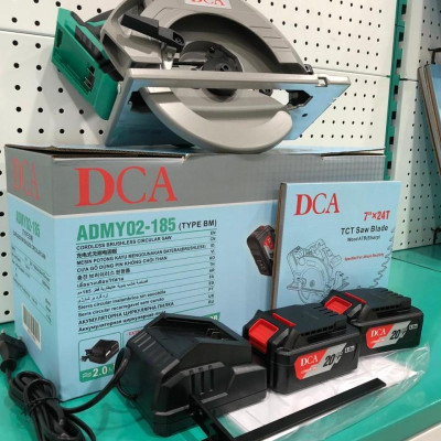 MÁY CƯA ĐĨA TRÒN KHÔNG CHỔI THAN DÙNG PIN 20V/4.0AH (KÈM 1 SẠC, 1 PIN 4AH) DCA ADMY02-185DM - HÀNG CHÍNH HÃNG