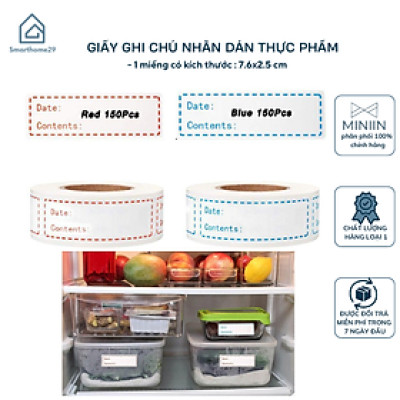 Cuộn Giấy Ghi Chú Tên Thực Phẩm Nhà Bếp, Dán Tên Lọ Gia Vị, Tên Túi Hộp Đựng Đồ Ăn Cuộn 125 Nhãn - HÀNG CHÍNH HÃNG MINIIN