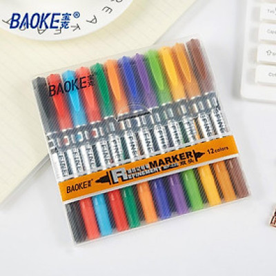 Set 12 Màu Bút Lông Màu Đánh Dấu -BAOKE/MP220-12