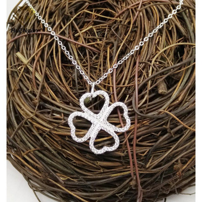 Dây chuyền bạc Ý 925 Huệ Ngân- Cỏ 4 lá may mắn PP1422