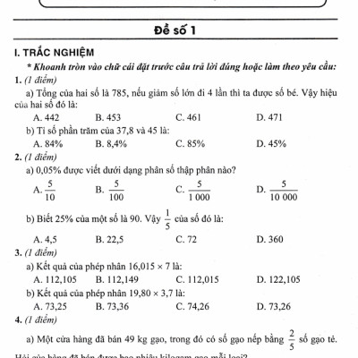 Bộ Đề Kiểm Tra Môn Toán Lớp 5 - (Dùng Kèm SGK Kết Nối Tri Thức Với Cuộc Sống) - HA
