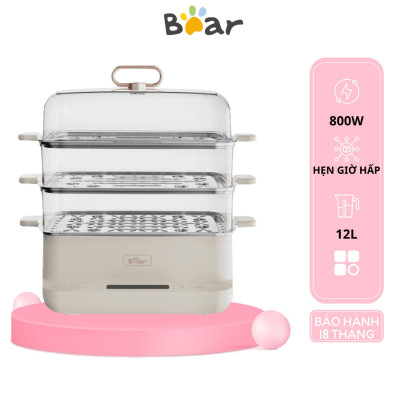 Nồi hấp điện BEAR 3 tầng 12L công suất 800W (EFS-4H27E / DZG-CA2G2)
