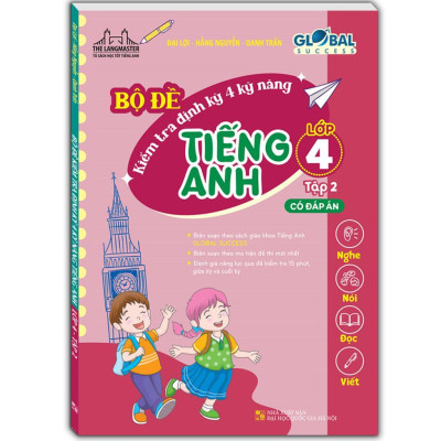 Sách - Global Success -  Bộ Đề Kiểm Tra Định Kỳ 4 Kỹ Năng Tiếng Anh Lớp 4 - Combo 2 Tập - Minh Thắng