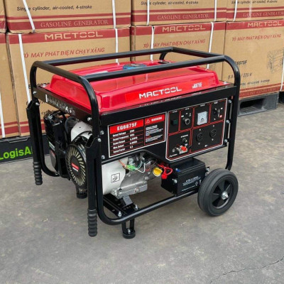 Máy phát điện chạy xăng Mactool EG6875F công suất lớn 6.9KW động cơ 4 thì, tiêu thụ nhiên liệu thấp, tiết kiệm, an toàn