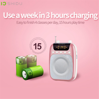 Tặng Kèm Micro Không Dây Trị Giá 139K - Loa Trợ Giảng Có Dây Shidu SD-S358 Công Suất Loa 10W Kết Nối Bluetooth,FM, Dung Lượng Pin 2500mAh Sử Dụng Lên Tới 15h. SHIDU S358 10W Wireless Mini Amplifier Meeting Guide Headset Micro Wireless - Hàng Chính Hãng