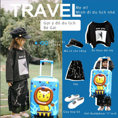 Vali Kéo Cho Trẻ Em BeddyBear - Size xách tay lên máy bay 17 inch - họa tiết Dập nổi 3D Sư Tử - Bánh xe đôi xoay 360 độ - Cần kéo hợp kim nhôm cao cấp - Bảo hành chính hãng 2 năm
