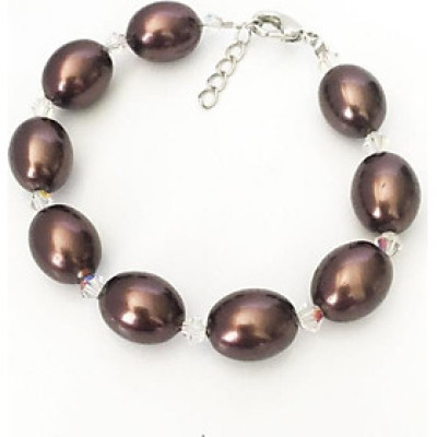 Vòng tay đá vỏ ốc oval 12mm LTDabien12-5