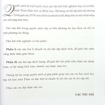 Phương Pháp Giải Câu Hỏi Và Bài Tập Trắc Nghiệm Toán 12