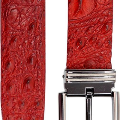 Thắt Lưng Nam Da Cá Sấu Gai Đuôi Đầu Kim Bản Lớn Huy Hoàng HT4717 - Nâu Đỏ