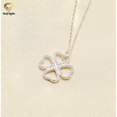 Dây chuyền bạc Ý 925 Huệ Ngân- Cỏ 4 lá may mắn PP1422