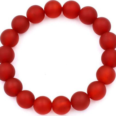 Vòng đeo tay Thạch Anh Đỏ Mờ 10 ly - hợp mệnh Hỏa, mệnh Thổ - Size vừa