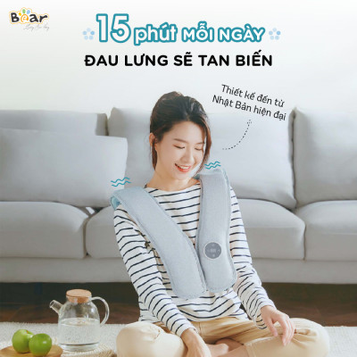 Máy Massage Vai Gáy Bear Mát Xa Đấm Lưng Làm Nóng Bằng Hồng Ngoại Cao Cấp MA-B01V1-Hàng Chính Hãng