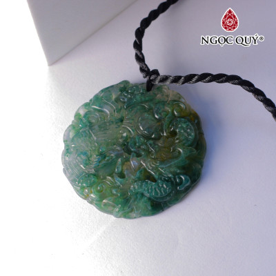 Mặt dây chuyền long phụng đá chalcedony - Ngọc Quý